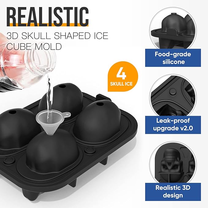 💥3D Skull Ice Mold Tray Halloween Promotional Goods 40% OFF💥