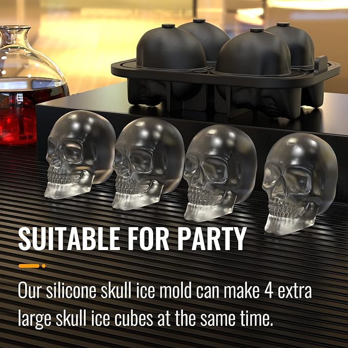 💥3D Skull Ice Mold Tray Halloween Promotional Goods 40% OFF💥