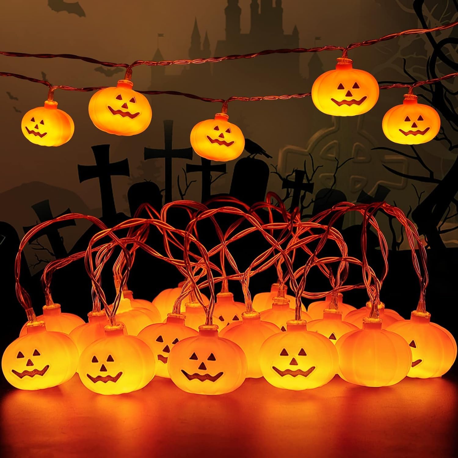 🎃Halloween String Lights LED Pumpkin Lights Holiday Lights for Outdoor Decor🎃
