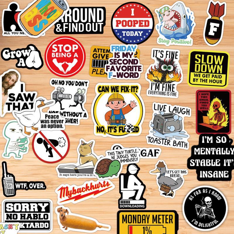 150 PCS Funny Stickers Pack  For Suitable  Any Smooth Surface