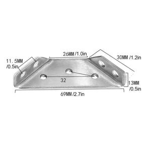 Triangular support made of stainless steel