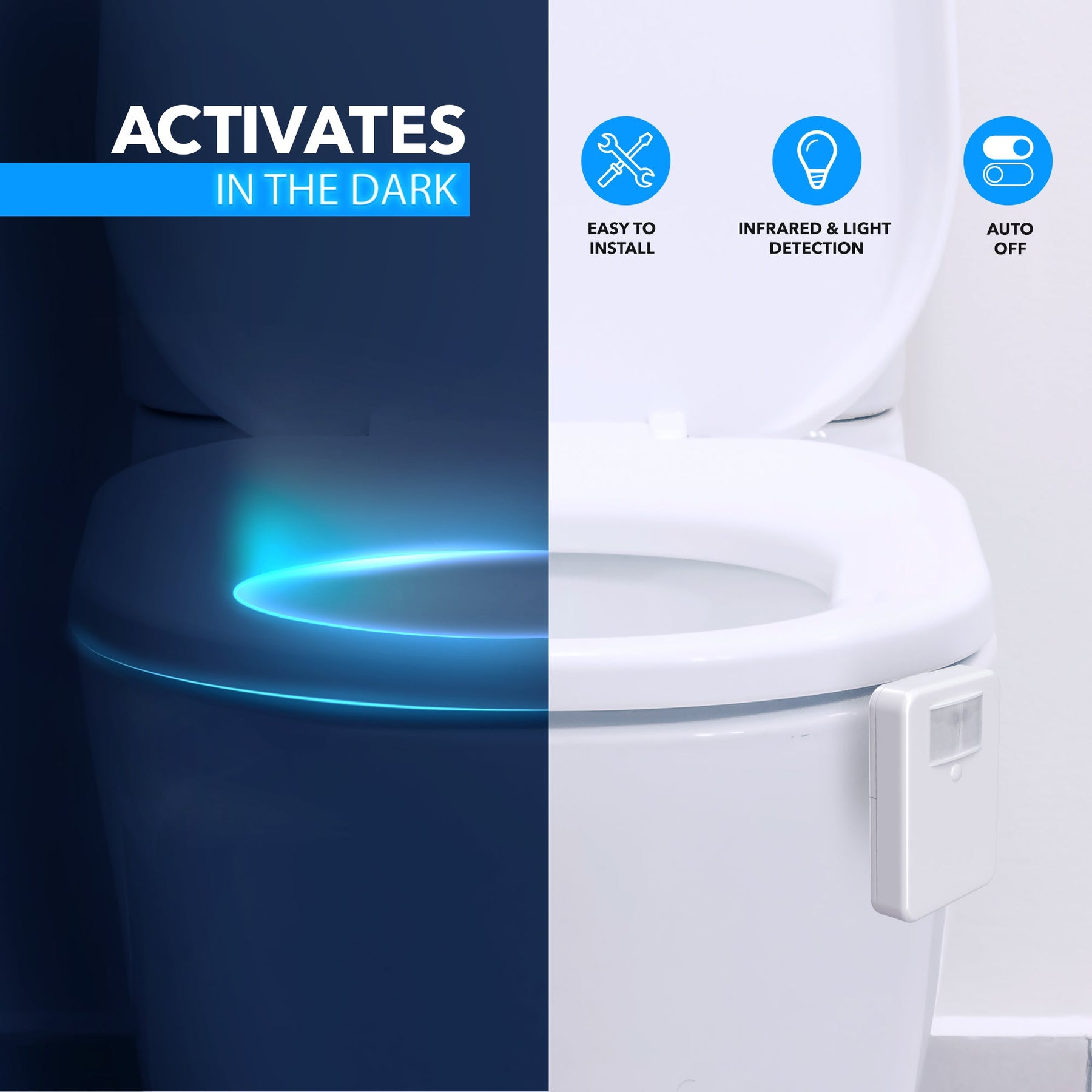 Advanced 16-Color Infrared-Sensor LED Toilet Light, Internal Memory, Light Detection  2024 NEW