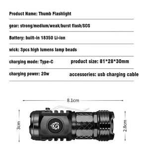 🔦German Three-eyed Monster Mini Flash Super Power Flashlight💥