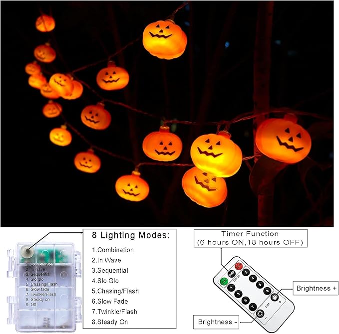 🎃Halloween String Lights  LED Pumpkin Lights Holiday Lights for Outdoor Decor🎃