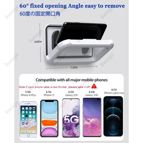 Waterproof Shower Phone Holder with 480° Rotation, Angle Adjustable, Wall Mounted Phone Holder for Bathroom Kitchen, Up to 6.8In - YOURISHOP.COM